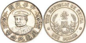 China
Republik 1912-1949 Dollar (Yuan) o.J. (1912) Gründung der Republik. Li Yuan Hung. Mit Stempelfehler OE statt OF L/M 44 KM Y.320.1 Davenport 228...
