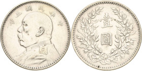 China
Republik 1912-1949 Dollar 1914 (= Jahr 3) Yuan Shi Kai L/M 63 KM Y 329 Davenport 225 Sehr schön+