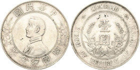 China
Republik 1912-1949 Dollar o.J. (1927). Gründung der Republik. Mit 3 chinesischen chopmarks L/M 49 KM Y 318a Davenport 218 Fast vorzüglich