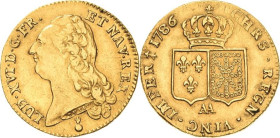 Frankreich
Ludwig XVI. 1774-1793 Doppel Louis d'or à la tête nue 1786, AA-Metz Gadoury 363 Droulers 802 Duplessy 1706 Friedberg 474 GOLD. 15.22 g. Zw...