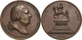 Frankreich
Ludwig XVIII. 1814, 1815-1824 Bronzemedaille 1817 (Andrieu) Wiederrichtung des Denkmals für Heinrich IV. durch Ludwig XVIII. Brustbild nac...