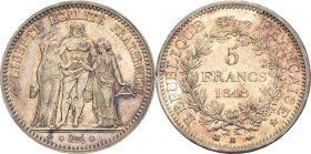 Frankreich
Zweite Republik 1848-1852 5 Francs 1848, BB-Straßburg Gadoury 683 Davenport 92 Min. Kratzer, vorzüglich-Stempelglanz