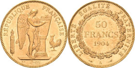 Frankreich
Dritte Republik 1870-1940 50 Francs 1904, A-Paris Gadoury 1113 Friedberg 591 Schlumberger 429 GOLD. 16.15 g. Kl. Kratzer, vorzüglich/fast ...