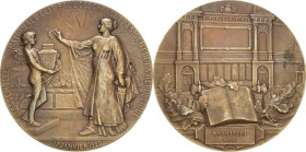 Frankreich
Dritte Republik 1870-1940 Bronzemedaille 1920 (De Schamps) Auf die Wahl von Paul Deschanel zum französischen Präsidenten. Res publica mit ...
