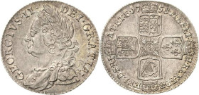 Großbritannien
George II. 1727-1760 Shilling 1758, London Spink 3704 Attraktives Exemplar. Vorzüglich-prägefrisch
