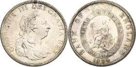 Großbritannien
George III. 1760-1820 Dollar (5 Shillings) 1804, London Ausgabe der Bank of England Spink 3768 Davenport 101 Fast vorzüglich