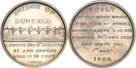 Großbritannien
George III. 1760-1820 Silbermedaille 1808. Auf die Errichtung der Dunkeld Bridge. Brückenansicht / 8 Zeilen Schrift. 50 mm, 50,35 g Ei...