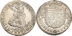 Habsburg
Erzherzog Ferdinand 1564-1595 Taler o.J. Ensisheim Voglhuber 84/II var. Davenport 8092 Winz. Fassungsspuren, sehr schön-vorzüglich
