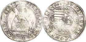 Habsburg
Erzherzog Ferdinand 1564-1595 Guldentaler (60 Kreuzer) 1568, Hall Voglhuber 90/II Davenport 51 M./T. 198 Sehr schön