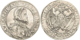 Habsburg
Rudolf II. 1576-1612 Taler 1585, Joachimsthal Voglhuber 98/I Davenport 8076 Dietiker 373 Äußerst selten. Kl. Schrötlingsfehler, sehr schön-v...