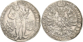 Habsburg
Rudolf II. 1576-1612 Taler 1593, Prag Münzmeister L. Erker Voglhuber 104/II Davenport 8075 Dietiker 383 Donebauer 1459 Äußerst selten. Kl. H...