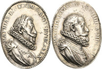 Habsburg
Matthias 1608-1619 Ovale Silbergussmedaille 1612. Auf die Krönung Matthias zum Deutschen Kaiser. Brustbild Matthias II. nach rechts, MATHIAS...