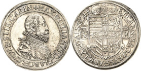 Habsburg
Erzherzog Maximilian 1612-1618 Taler 1618, Ensisheim Voglhuber 121/III Davenport 3327 Sehr selten. Min. korrodiert, vorzüglich