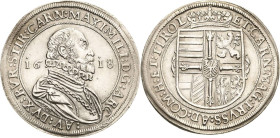 Habsburg
Erzherzog Maximilian 1612-1618 Taler 1618, Hall Voglhuber 122/XIII Davenport 3324 M./T. 416 Prägefrisch