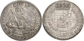 Habsburg
Erzherzog Leopold V. 1619-1632 Taler 1632, Hall Voglhuber 183/IV Davenport 3338 M./T. 491 Prachtexemplar. Fast prägefrisch