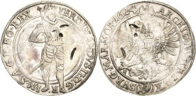 Habsburg
Ferdinand II. 1619-1637 1/2 Taler 1624, Prag Dietiker 689 Herinek 722 Schrötlingsfehler und kl. Schrötlingsloch, fast sehr schön