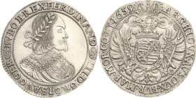 Habsburg
Ferdinand III. 1637-1657 Taler 1659, KB-Kremnitz Posthumer Jahrgang Voglhuber 197 Davenport 3198 Huszar 1242 Äußerst selten in dieser Erhalt...