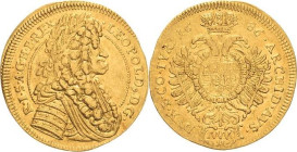 Habsburg
Leopold I. 1657-1705 Dukat 1686, Wien Herinek 232 Friedberg 276 GOLD. 3.44 g. Äußerst selten. Vorzüglich+
