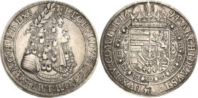 Habsburg
Leopold I. 1657-1705 Taler 1694, Hall Voglhuber 221/VI Davenport 3245 M./T. 755 Fast vorzüglich