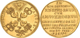 Habsburg
Leopold I. 1657-1705 Goldmedaille im Gewicht eines Dukaten 1699 (F. Förber) Vermählung Joseph I. mit Amalie von Braunschweig-Calenberg-Hanno...