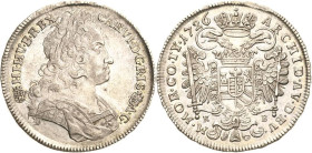 Habsburg
Karl VI. 1711-1740 1/2 Taler 1726, KB-Kremnitz Herinek 543 Huszar 1611 Selten in dieser Erhaltung. Vorzüglich/fast Stempelglanz