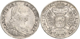 Habsburg
Karl VI. 1711-1740 Taler 1740, Wien Voglhuber 267 IV Davenport 1037 Sehr seltener Jahrgang. Kl. Kratzer, sehr schön-vorzüglich
