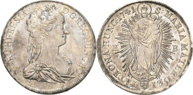 Habsburg
Maria Theresia 1740-1780 Taler 1741, KB-Kremnitz Voglhuber 276/I Davenport 1125 Eypeltauer 241 Huszar 1667 Fast vorzüglich/vorzüglich+