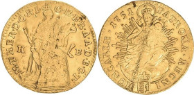 Habsburg
Maria Theresia 1740-1780 Dukat 1751, KB-Kremnitz Eypeltauer 251 Huszar 1653 Friedberg 180 3.42 g. Seltener Jahrgang. Kl. Randkerbe, leicht g...