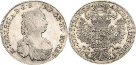 Habsburg
Maria Theresia 1740-1780 1/2 Taler 1765, Hall Eypeltauer 88 M.-T. 974 Fast vorzüglich/vorzüglich+
