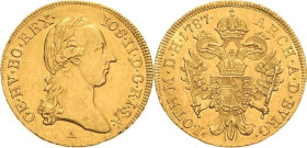 Habsburg
Josef II. 1764-1790 Dukat 1787, A-Wien Jaeger 21 Friedberg 439 GOLD. 3.47 g. Fast vorzüglich/vorzüglich