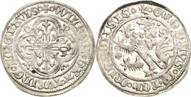 Sachsen, Haus Wettin, Groschenzeit
Markgraf Wilhelm I. von Meißen 1381-1407 Kreuzgroschen o.J. (1396/1405), Freiberg Mit Punkt hinter Löwenkopf und i...