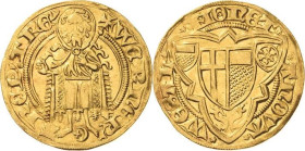Trier, Erzbistum
Werner von Falkenstein 1388-1418 Goldgulden o.J Koblenz Stehender Johannes der Täufer, zwischen den Füßen Halbmond mit Kreuz, WERnER...