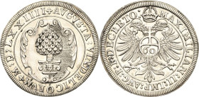 Augsburg-Stadt
 Guldentaler (60 Kreuzer) 1574. Mit Titel Maximilians II Forster 81 Davenport 3 Vetterle 1574.1 Min. Belagreste, vorzüglich-prägefrisc...