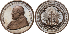 Bamberg
 Bronzemedaille o.J. (1858) (Seebald/Neuss/Drentwett) Auf die Wahl Michael von Deinleins zum Erzbischof. Brustbild nach links / Strahlendes K...