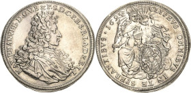 Bayern
Maximilian II. Emanuel 1679-1726 Taler 1694, München Madonna blickt nach rechts Hahn 199 Beierlein 1645 Davenport 6099 Vorzüglich/prägefrisch...