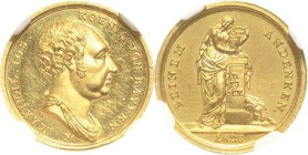 Bayern
Maximilian I. Joseph 1806-1825 Goldmedaille 1825 (Neuss) Auf seinen Tod. Brustbild nach rechts / Trauernde Bavaria an Monument. 14,5 mm. Im NG...