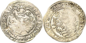 Sachsen-Kurlinie ab 1486 bis 1547 (Ernestiner)
Friedrich III., Georg und Johann 1500-1507 Zinsgroschen o.J. Rv. 5-blättrige Rosette-Freiberg Umschrif...