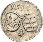 Sachsen-Kurlinie ab 1486 bis 1547 (Ernestiner)
Johann Friedrich und Georg 1534-1539 Einseitiger Pfennig 1534, Morgenstern-Annaberg Keilitz 147 Keilit...