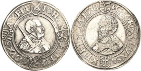 Sachsen-Kurlinie ab 1486 bis 1547 (Ernestiner)
Johann Friedrich und Georg 1534-1539 Guldengroschen 1538, Morgenstern-Annaberg Keilitz 128 Schnee 72 D...