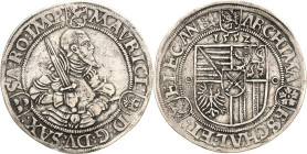 Sachsen-Kurlinie ab 1547 (Albertiner)
Moritz 1547-1553 Taler 1552, Eichel-Annaberg Mit je einem Zierkreis auf beiden Seiten Keilitz/Kahnt 10.1 Schnee...