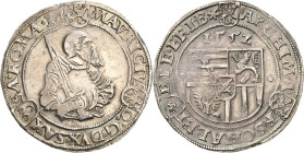 Sachsen-Kurlinie ab 1547 (Albertiner)
Moritz 1547-1553 Taler 1552, Stern-Freiberg Kleineres Brustbild. Beiderseits mit je einem Zierkreis und im Rv. ...