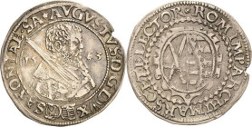 Sachsen-Kurlinie ab 1547 (Albertiner)
August 1553-1586 1/8 Taler 1563, o. Mzz.-Dresden Keilitz/Kahnt 99 Kohl 48 Seltener Jahrgang. Kl. Schrötlingsfeh...