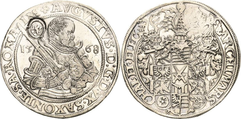 Sachsen-Kurlinie ab 1547 (Albertiner)
August 1553-1586 Taler 1568, HB-Dresden M...