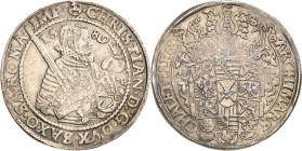 Sachsen-Kurlinie ab 1547 (Albertiner)
Christian I. 1586-1591 Taler 1589, HB-Dresden Keilitz/Kahnt 142 Schnee 731 Davenport 9806 Sehr schön