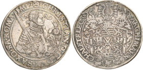 Sachsen-Kurlinie ab 1547 (Albertiner)
Christian I. 1586-1591 Taler 1589, HB-Dresden Keilitz/Kahnt 142 Schnee 731 Davenport 9806 Sehr schön+