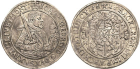 Sachsen-Kurlinie ab 1547 (Albertiner)
Johann Georg I. (1611-) 1615-1656 1/2 Taler 1625, HI-Dresden C/K 179 Kohl 157 14.59 g. Vorzüglich-prägefrisch