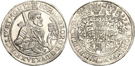 Sachsen-Kurlinie ab 1547 (Albertiner)
Johann Georg I. (1611-) 1615-1656 Taler 1627, HI-Dresden Mit flügelartiger Feldbinde C/K 158 a Schnee 845 Daven...