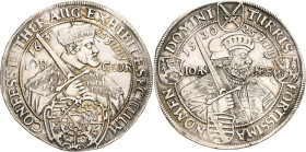 Sachsen-Kurlinie ab 1547 (Albertiner)
Johann Georg I. (1611-) 1615-1656 Taler 1630, Zainhaken-Dresden 100-Jahrfeier der Augsburger Konfession. Mit li...