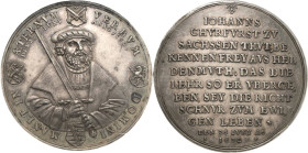 Sachsen-Kurlinie ab 1547 (Albertiner)
Johann Georg I. (1611-) 1615-1656 Silbermedaille 1630 (S. Dadler) 100 Jahre Augsburger Konfession. Brustbild Jo...