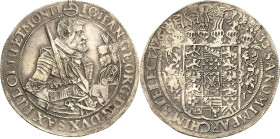 Sachsen-Kurlinie ab 1547 (Albertiner)
Johann Georg I. (1611-) 1615-1656 Taler 1633, HI-Dresden Mit anliegender Feldbinde. Variante mit CLIU statt CLI...